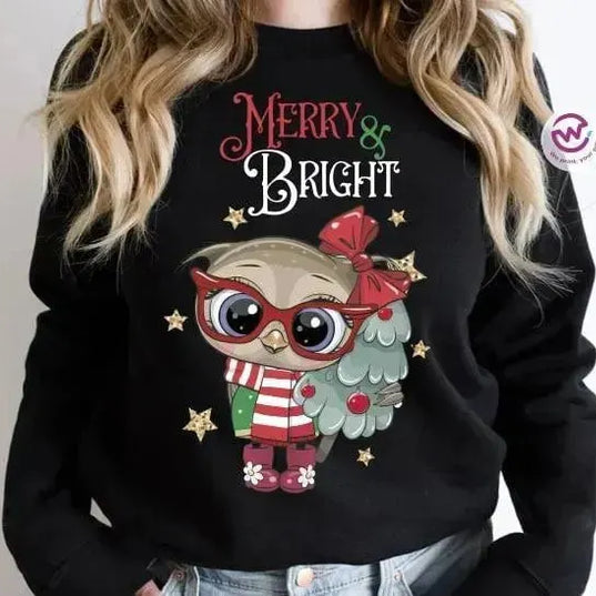 Adult Hoodies - Christmas -Owl - WE PRINT