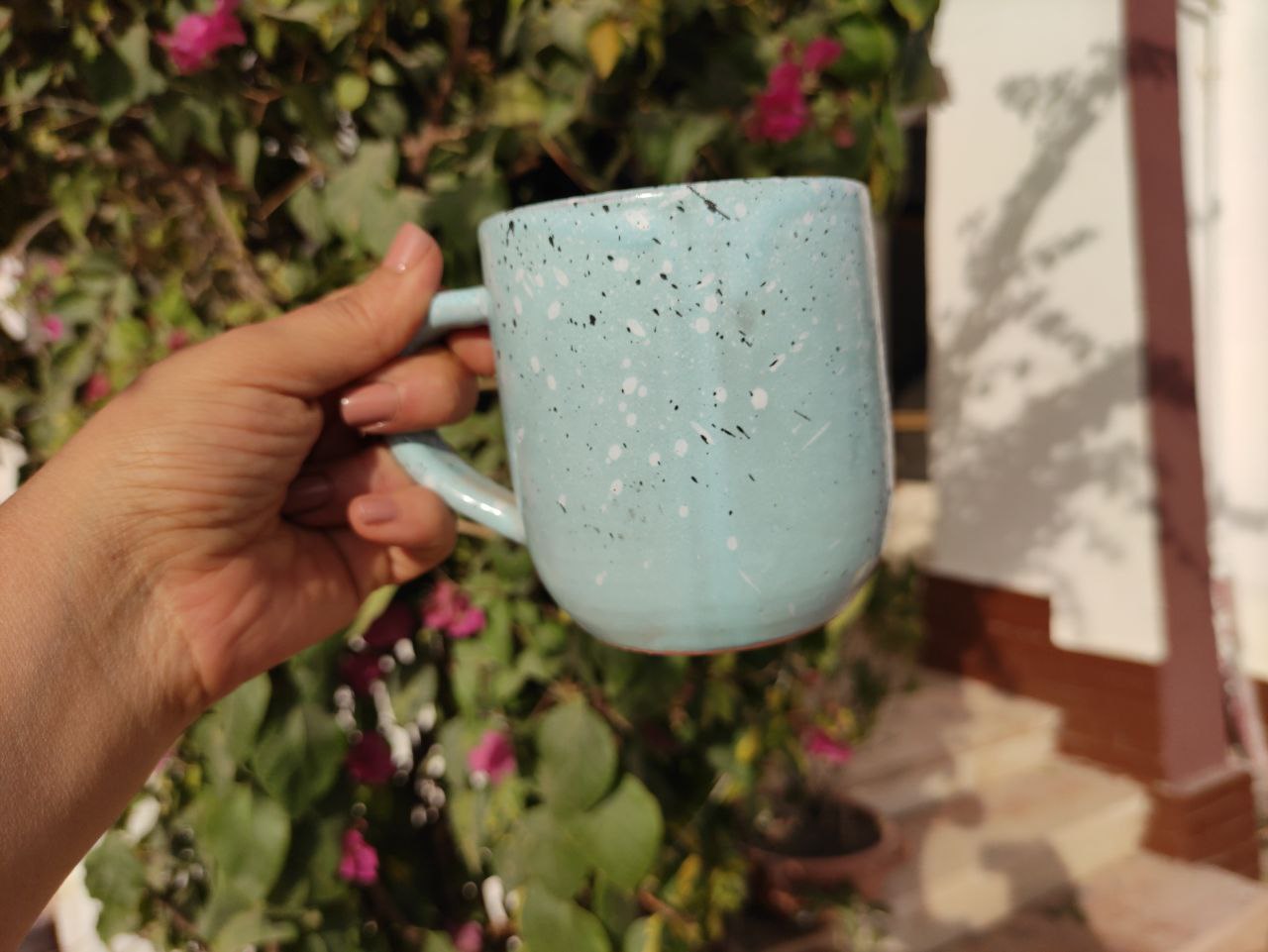 Baby Blue Pottery Mug- 300 ml - Customization Options - WE PRINT