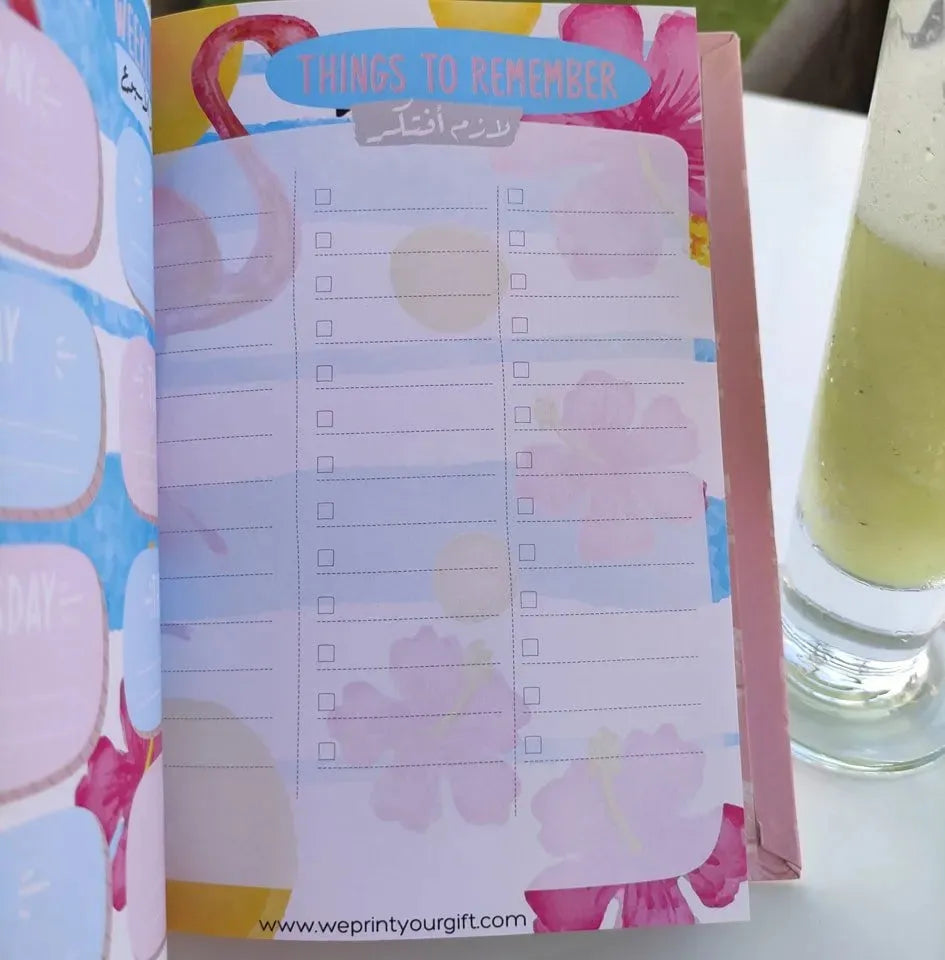 Agenda -( 75 papers -150 pages ) - Flamingos - WE PRINT