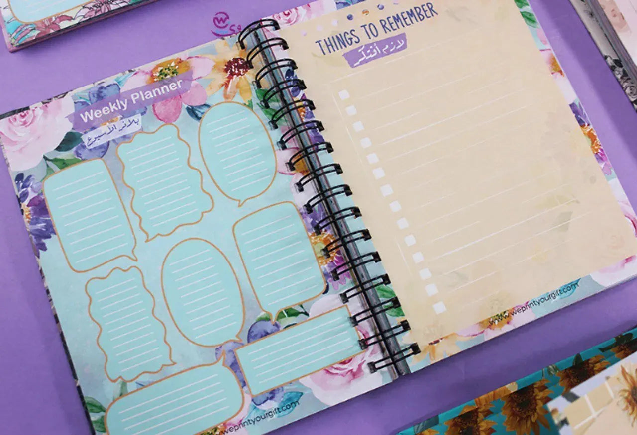 Agenda - ( 91 Papers -182 pages ) -Blooming flowers - WE PRINT