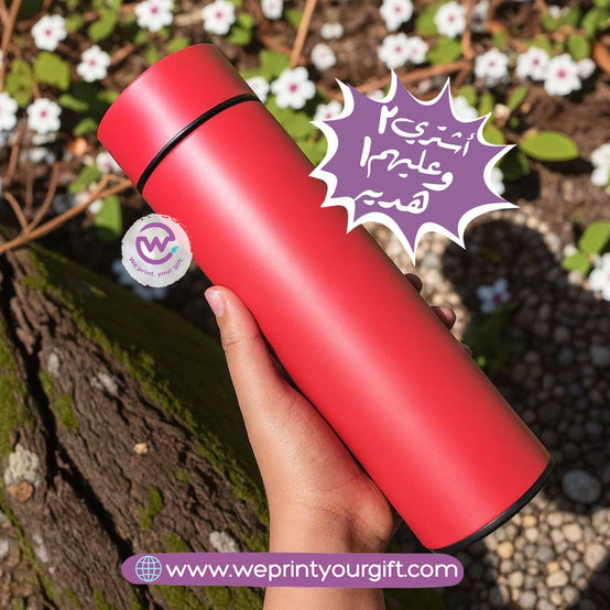 Digital Stainless Steel Thermos with Touch Screen –Sticker Print-Buy 2 Get 1 free