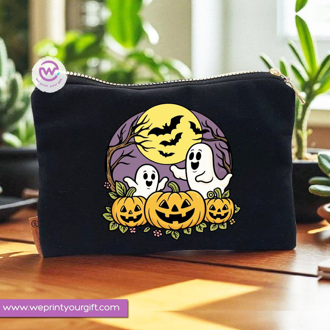 Halloween Makeup Bag & Pencil Case – Spooky Cotton Pouch with Fun Designs