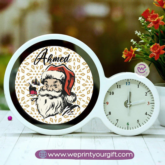 Round Magic Mirror with Clock – Christmas Edition