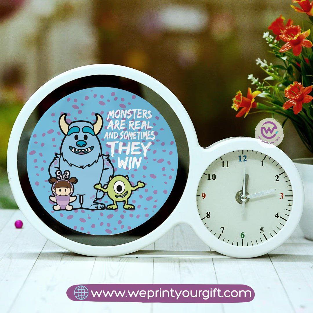 Round Magic Mirror with Clock – Monsters Inc Edition