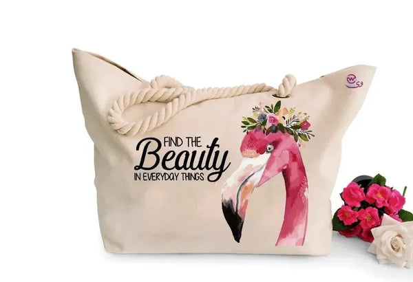 Beach -Bag- Flamingo - WE PRINT