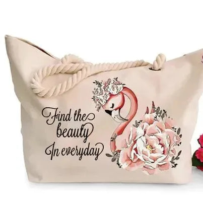 Beach -Bag- Flamingo - WE PRINT