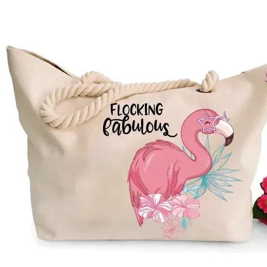 Beach -Bag- Flamingo - WE PRINT