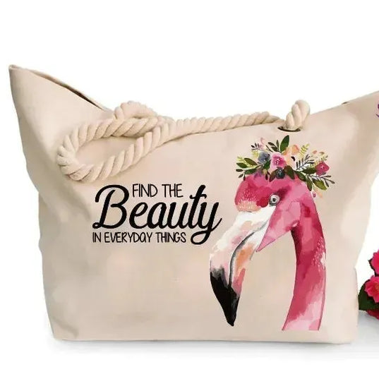 Beach -Bag- Flamingo - WE PRINT