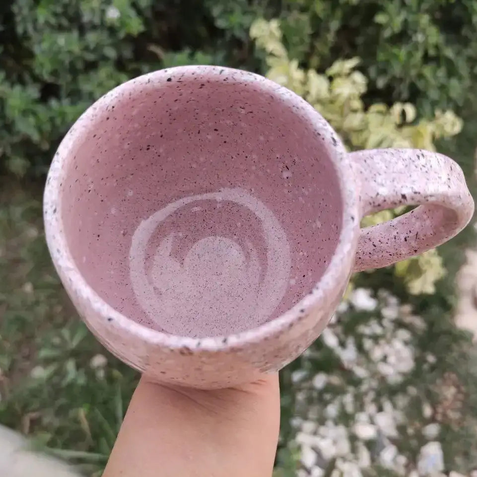 Pink Marble Pottery Mug - 300 ml - Customization Options - WE PRINT