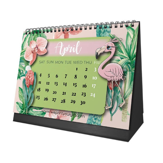 Flamingo Desk Calendar 2026