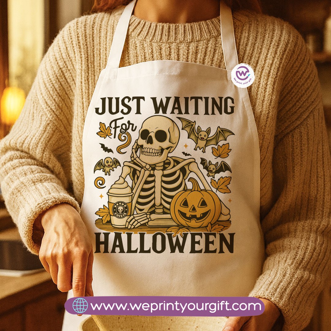 Spooky Halloween Apron – Custom Heavy Cotton Kitchen Apron with Front Pocket