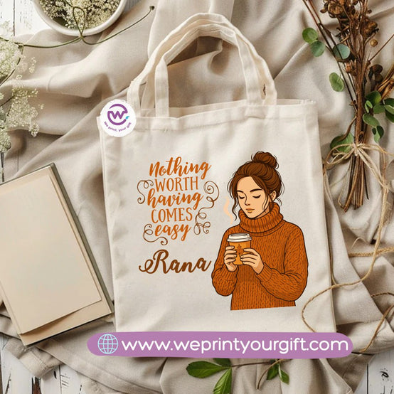 Retro Motivational Canvas Tote Bag – Vintage-Inspired Positive Quotes