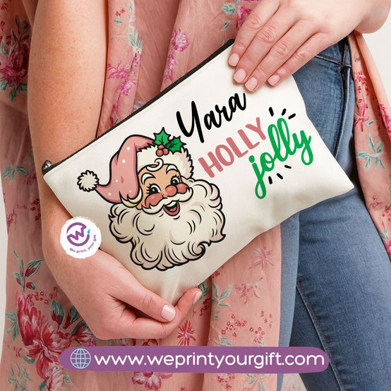 Christmas Makeup Bag & Pencil Case – Premium Cotton Pouch (23×17 cm)