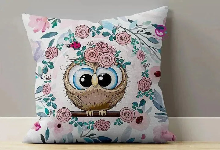 Canvas Cushion-Square Shape - Owls - WE PRINT