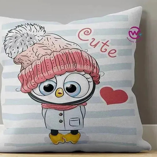 Canvas Cushion-Square Shape - Owls - WE PRINT