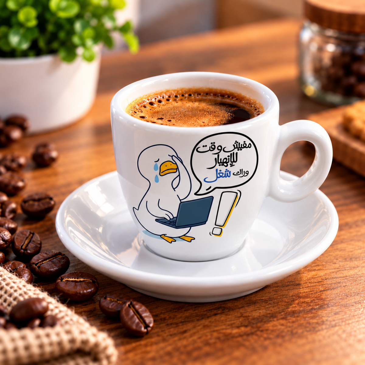 Cute Duck Ceramic Coffee Cups with Saucers – Funny & Playful Designs