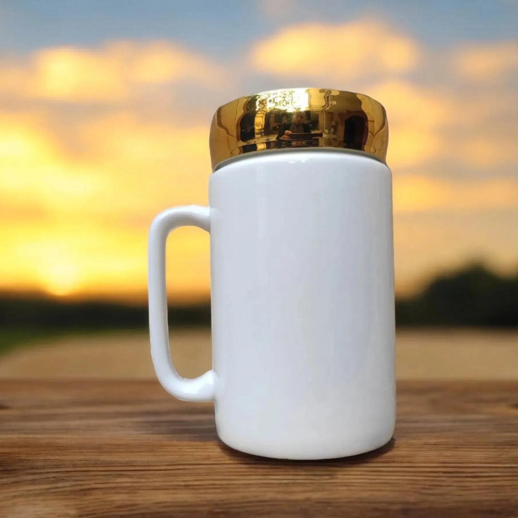 Ceramic Mug With Mirror Lid - Customization Option - WE PRINT