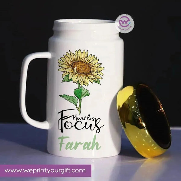 Ceramic Mug With Mirror Lid - Names - WE PRINT