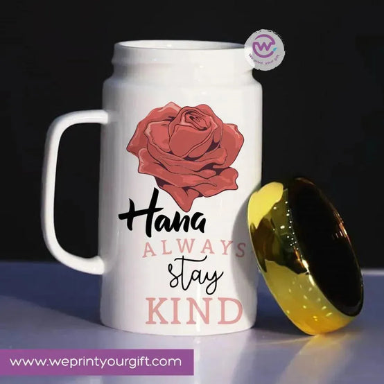 Ceramic Mug With Mirror Lid - Names - WE PRINT