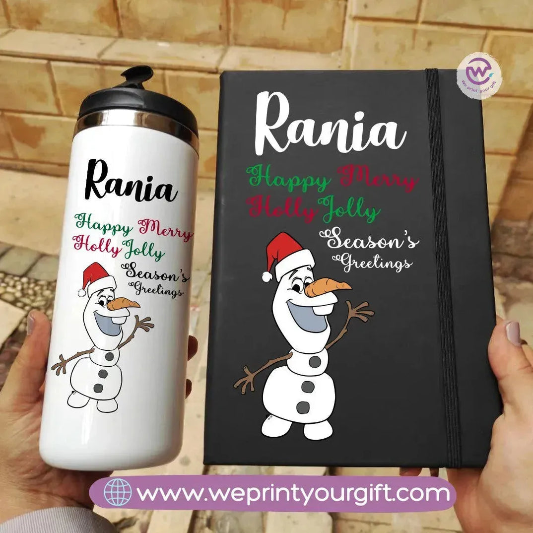 Christmas Set – Starbucks Mug + Rubber Notebook-Snowman - WE PRINT