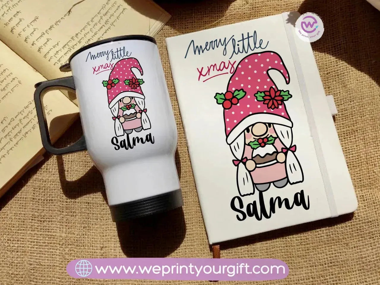 Christmas set (Travel mug +Rubber notebook) - WE PRINT