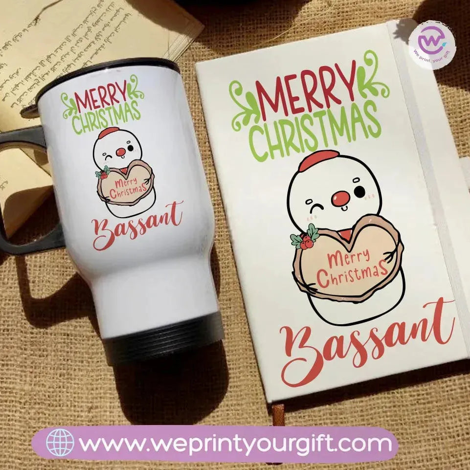 Christmas set (Travel mug +Rubber notebook) - WE PRINT