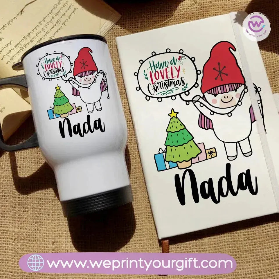 Christmas set (Travel mug +Rubber notebook) - WE PRINT