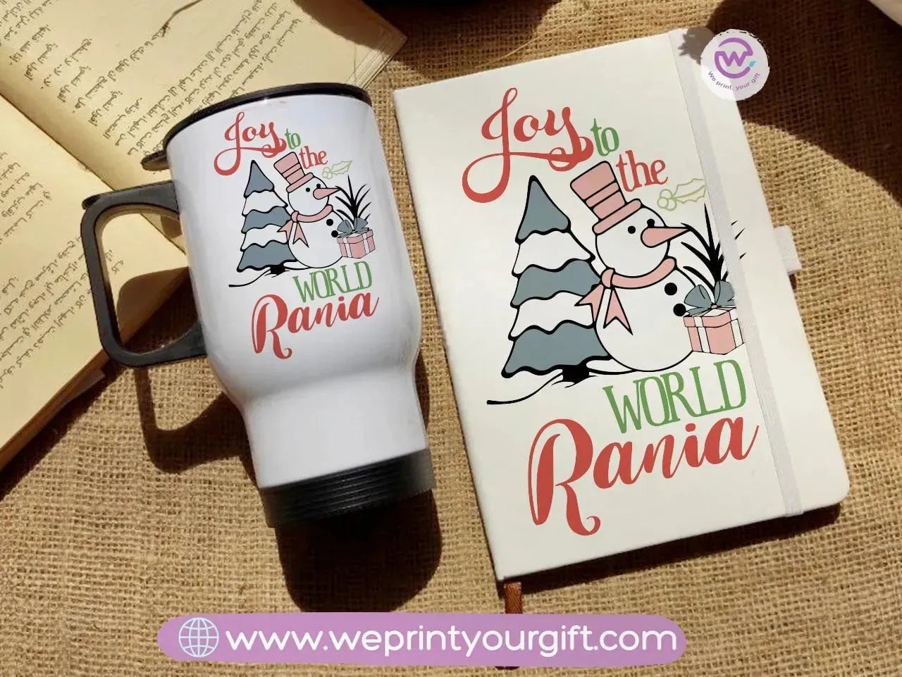 Christmas set (Travel mug +Rubber notebook) - WE PRINT