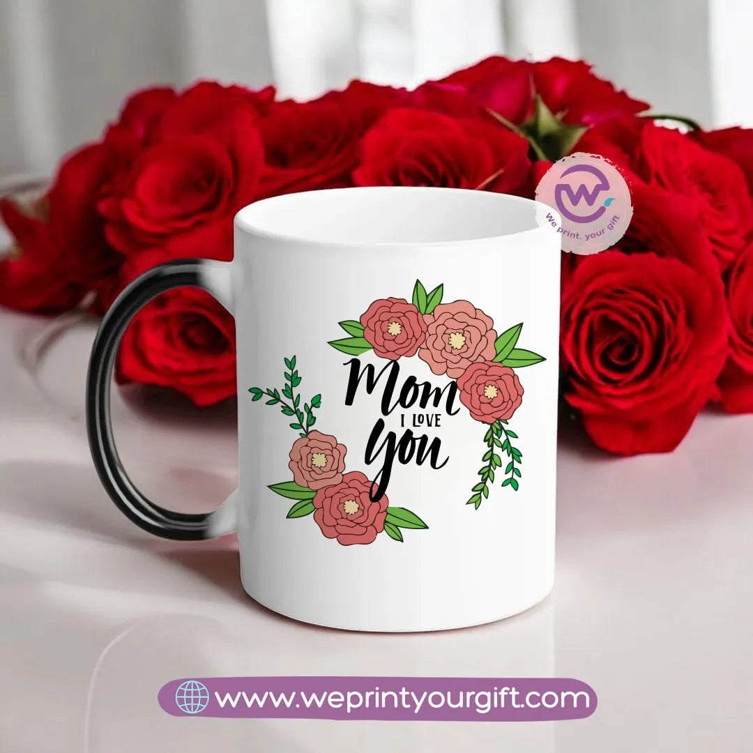 Colored Handle Ceramic Mug- Mom designs - WE PRINT