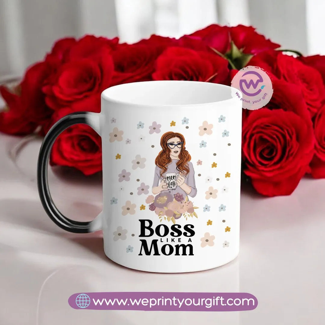 Colored Handle Ceramic Mug- Mom designs - WE PRINT