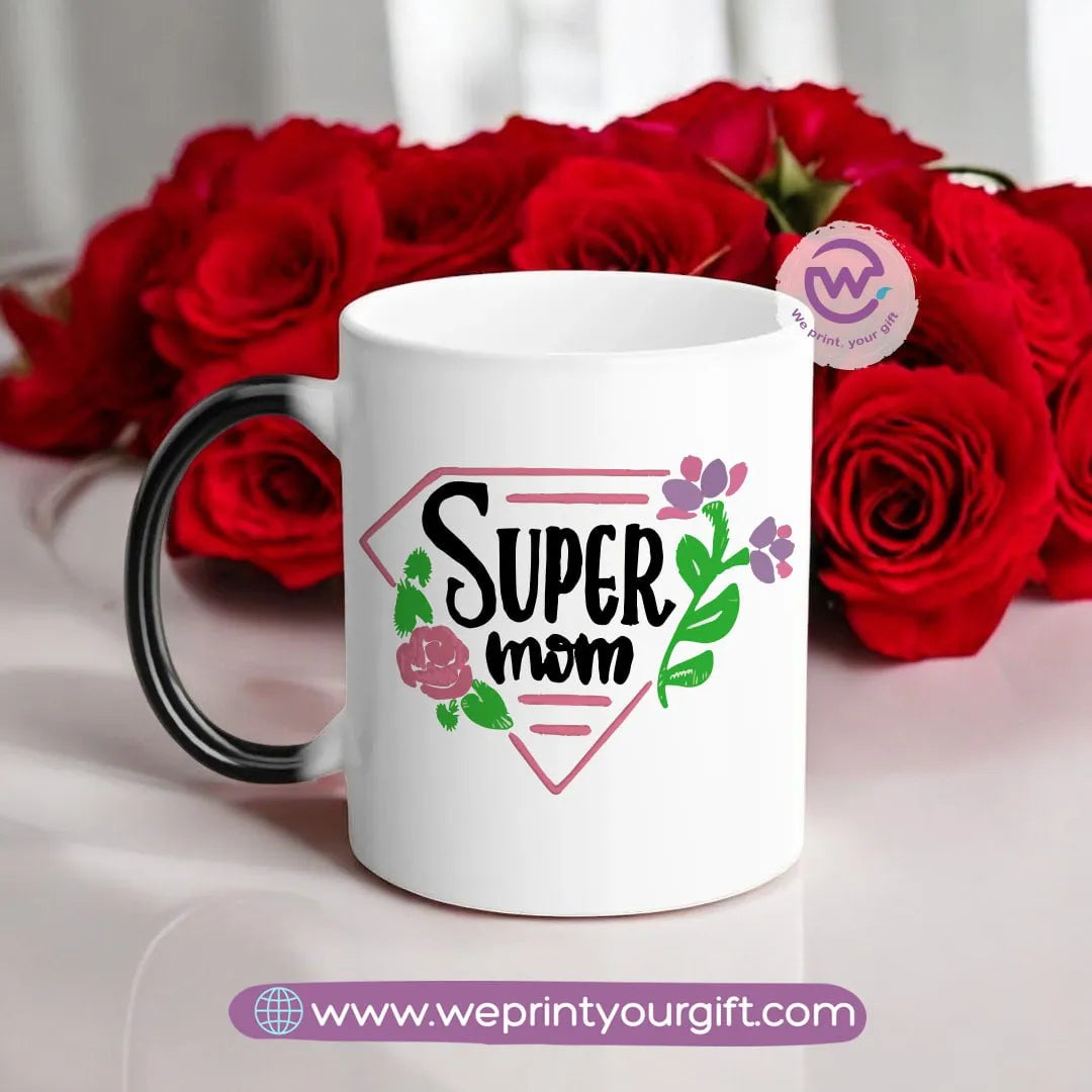 Colored Handle Ceramic Mug- Mom designs - WE PRINT