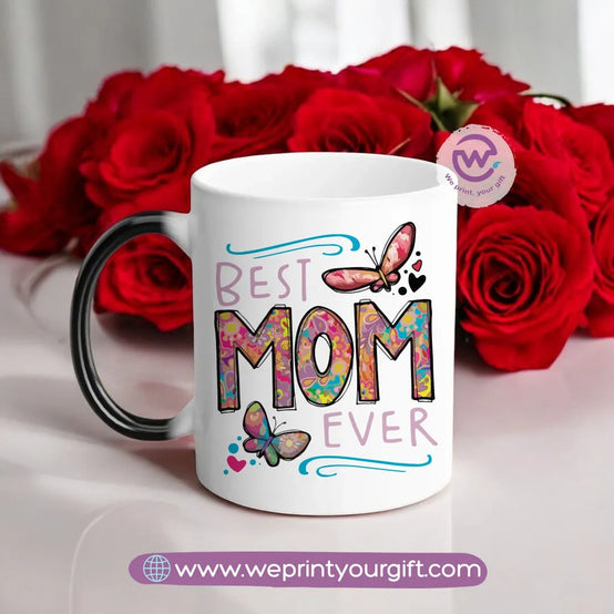 Colored Handle Ceramic Mug- Mom designs - WE PRINT