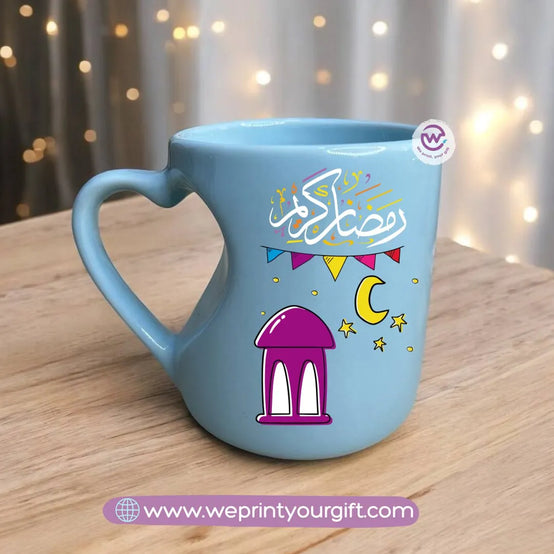 Colored Heart Handle Mug- Ramadan B - WE PRINT
