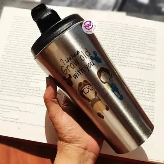 Conical Thermal Starbucks Mug -silver- Valentine's Day - WE PRINT