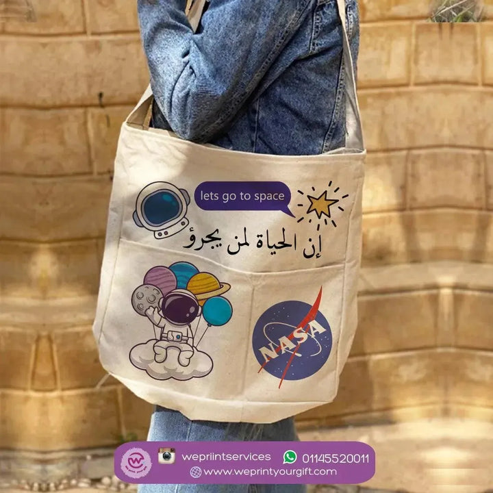 Cross Tote Bag - Space - WE PRINT