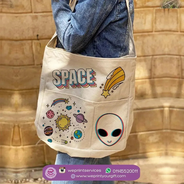 Cross Tote Bag - Space - WE PRINT