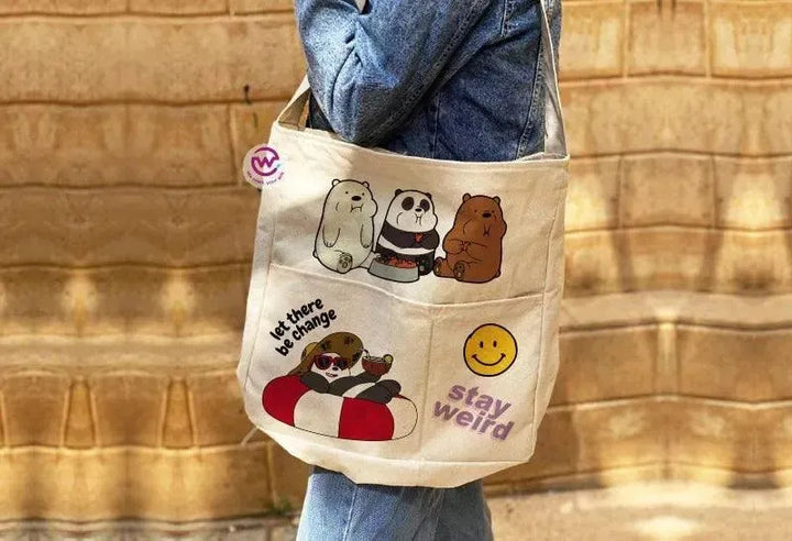 Cross Tote Bag - Three Bears - WE PRINT