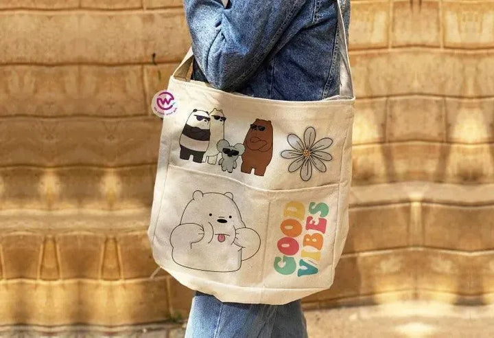 Cross Tote Bag - Three Bears - WE PRINT