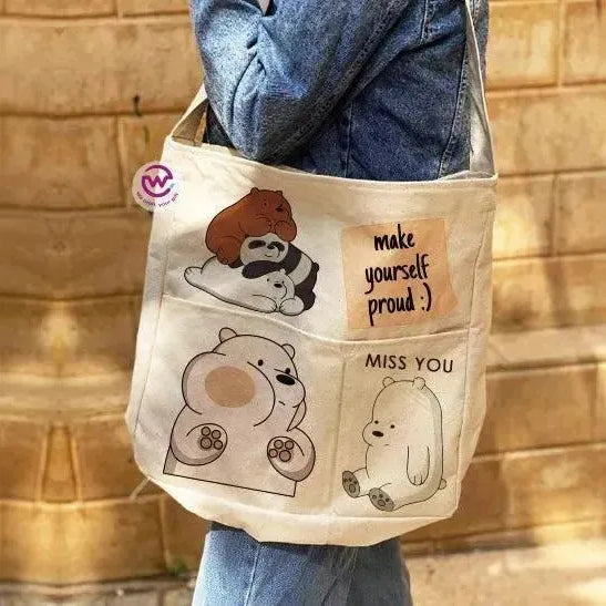 Custom bag- Cross Tote Bag - Three Bears - WE PRINT