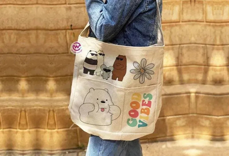 Custom bag- Cross Tote Bag - Three Bears - WE PRINT