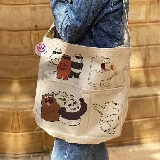 Custom bag- Cross Tote Bag - Three Bears - WE PRINT