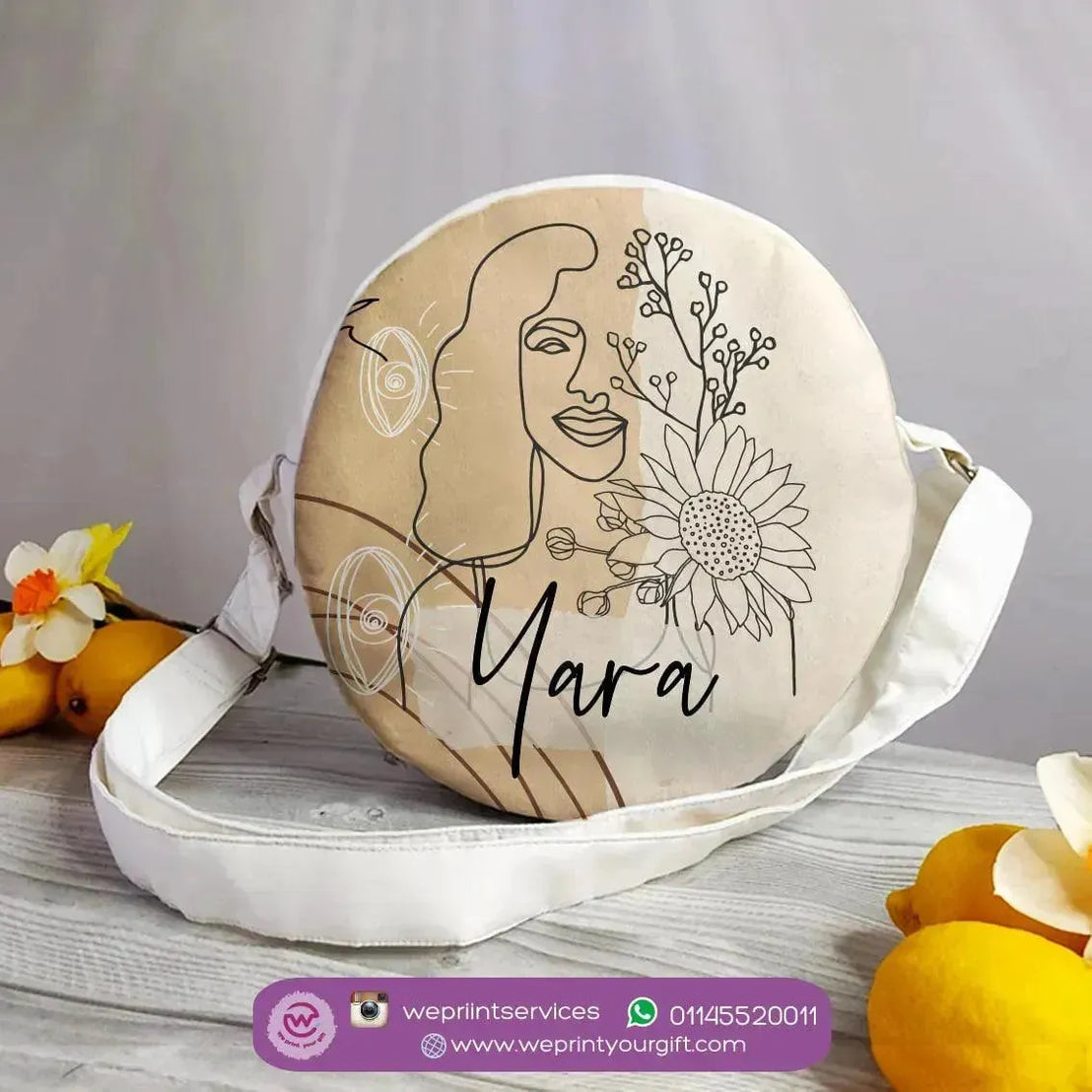 Custom Bag- Round Bag - One Line Art - WE PRINT