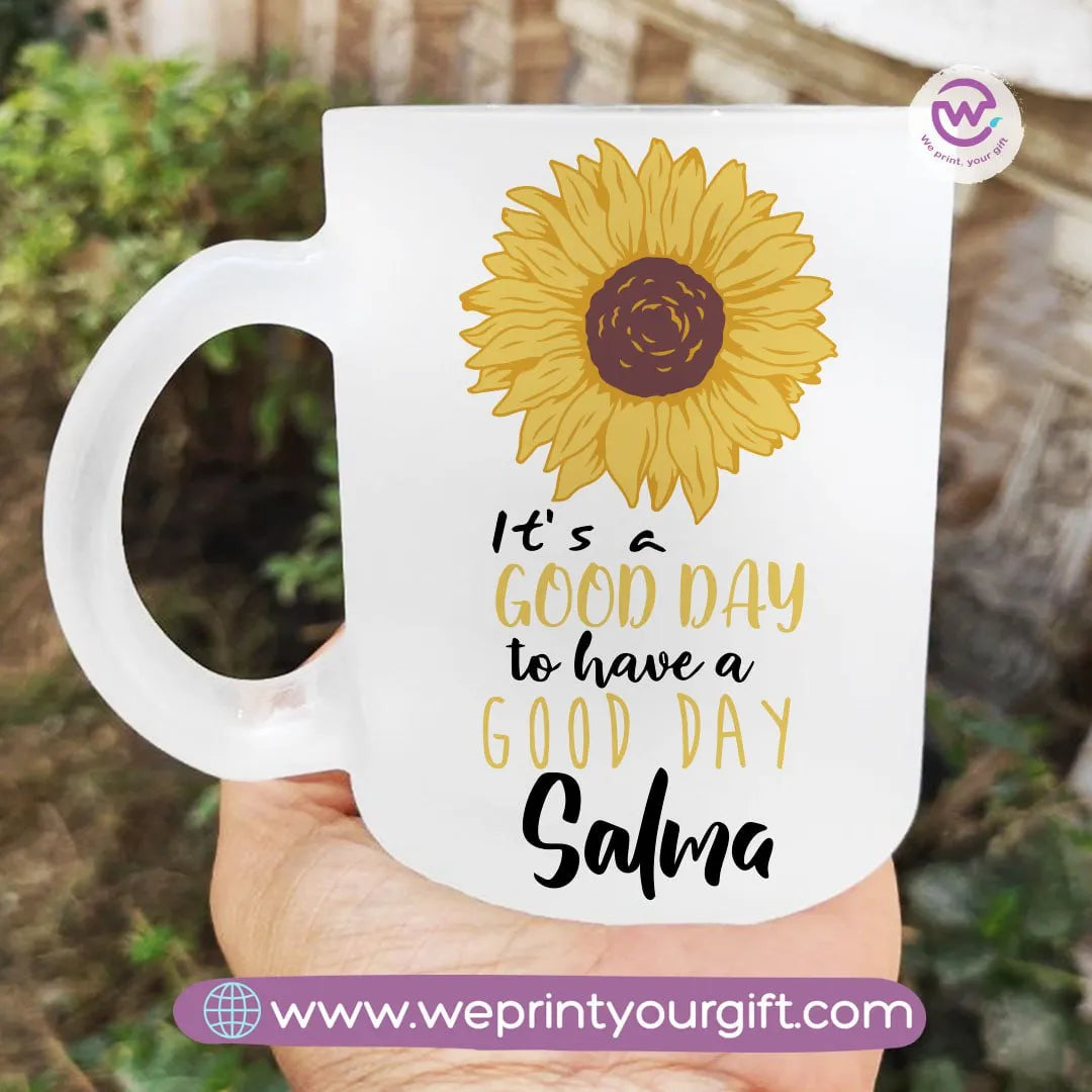 Custom Mug-Matt Glass Mug- Floral - WE PRINT