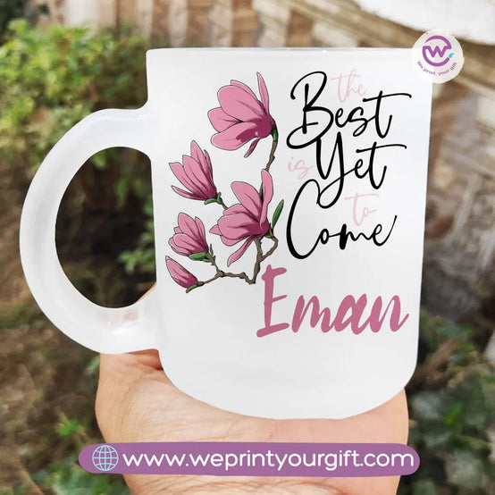 Custom Mug-Matt Glass Mug- Floral - WE PRINT