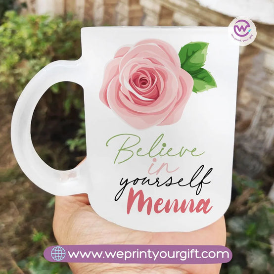 Custom Mug-Matt Glass Mug- Floral - WE PRINT