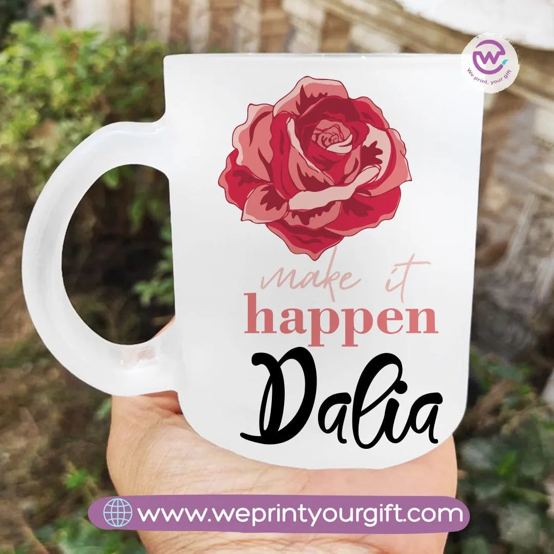 Custom Mug-Matt Glass Mug- Floral - WE PRINT