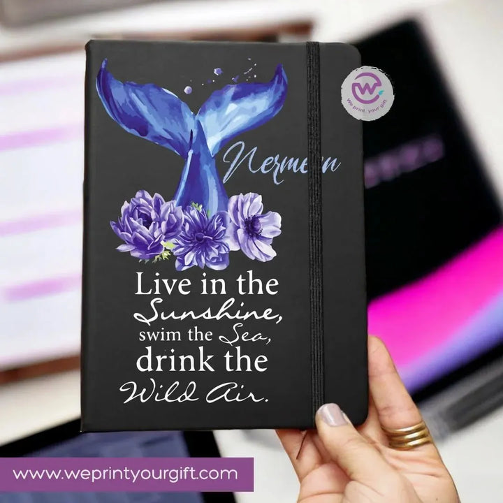 Custom Notebook with Elastic Band -english quotes - WE PRINT