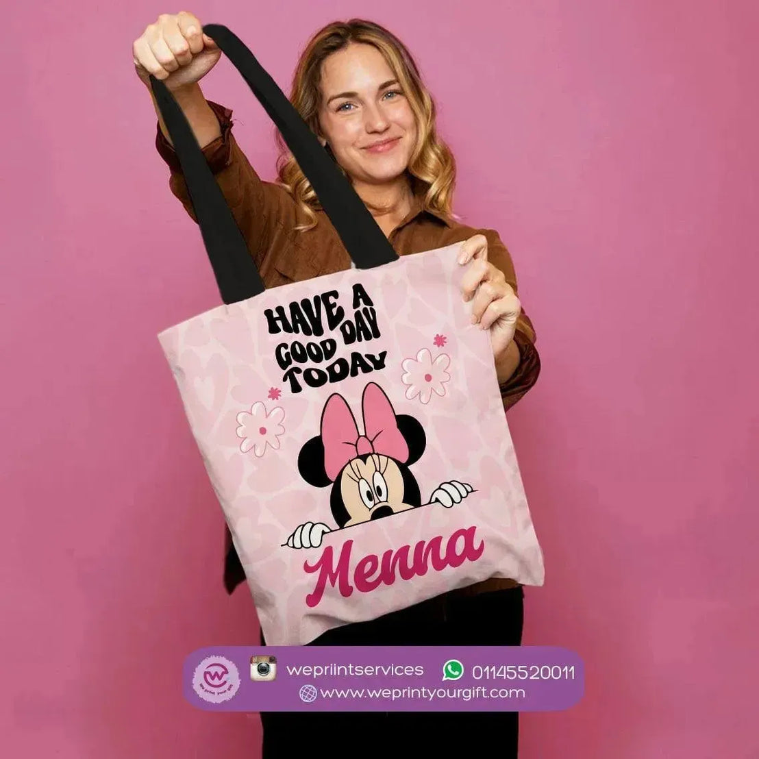 custom tote bag- Canvas - Minnie Mouse - WE PRINT