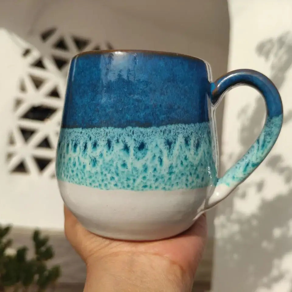 Ocean Handmade Pottery Mug – 400 ml- Customization Options - WE PRINT