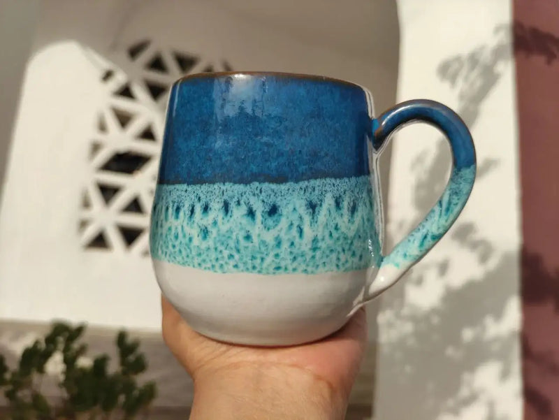 Ocean Handmade Pottery Mug – 400 ml- Customization Options - WE PRINT